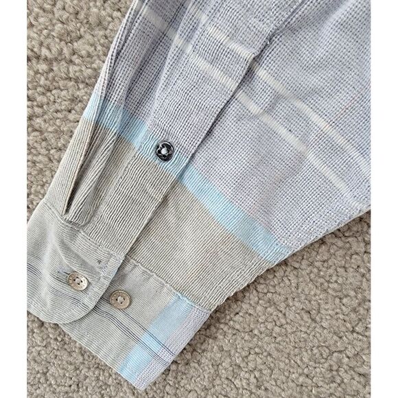 Tommy Bahama Coastline Cord Yosemite Check Shirt Men's S Dockside Blue Button Up - Picture 14 of 14